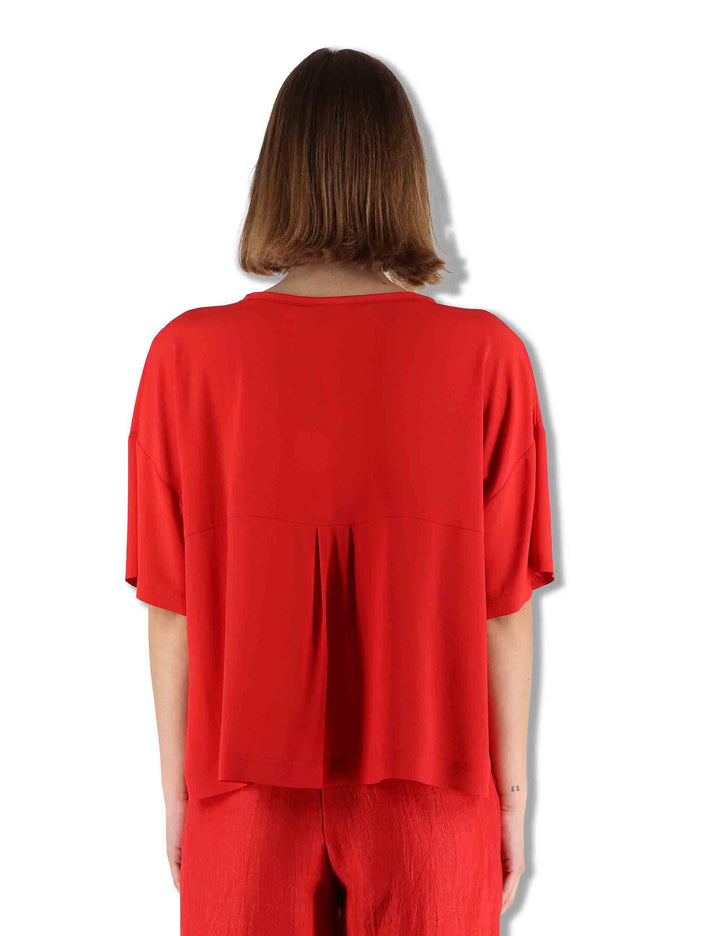 Camicie donna Fluid Crepe in misto seta corallo maniche a 3/4 JM440050672 31013 Maliparmi 