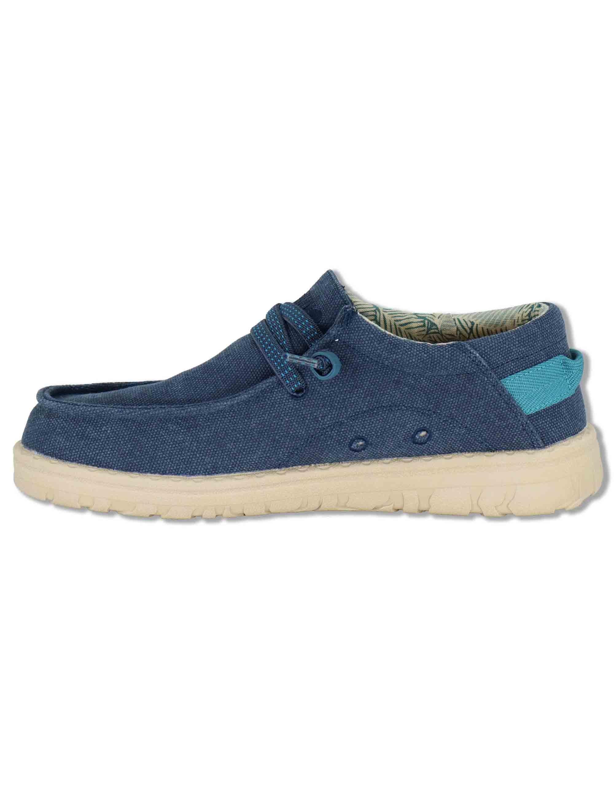 Sneakers uomo Samoa Walllabee Cvs in canvas whashed riciclato blu JM61110A 016 Jeep 