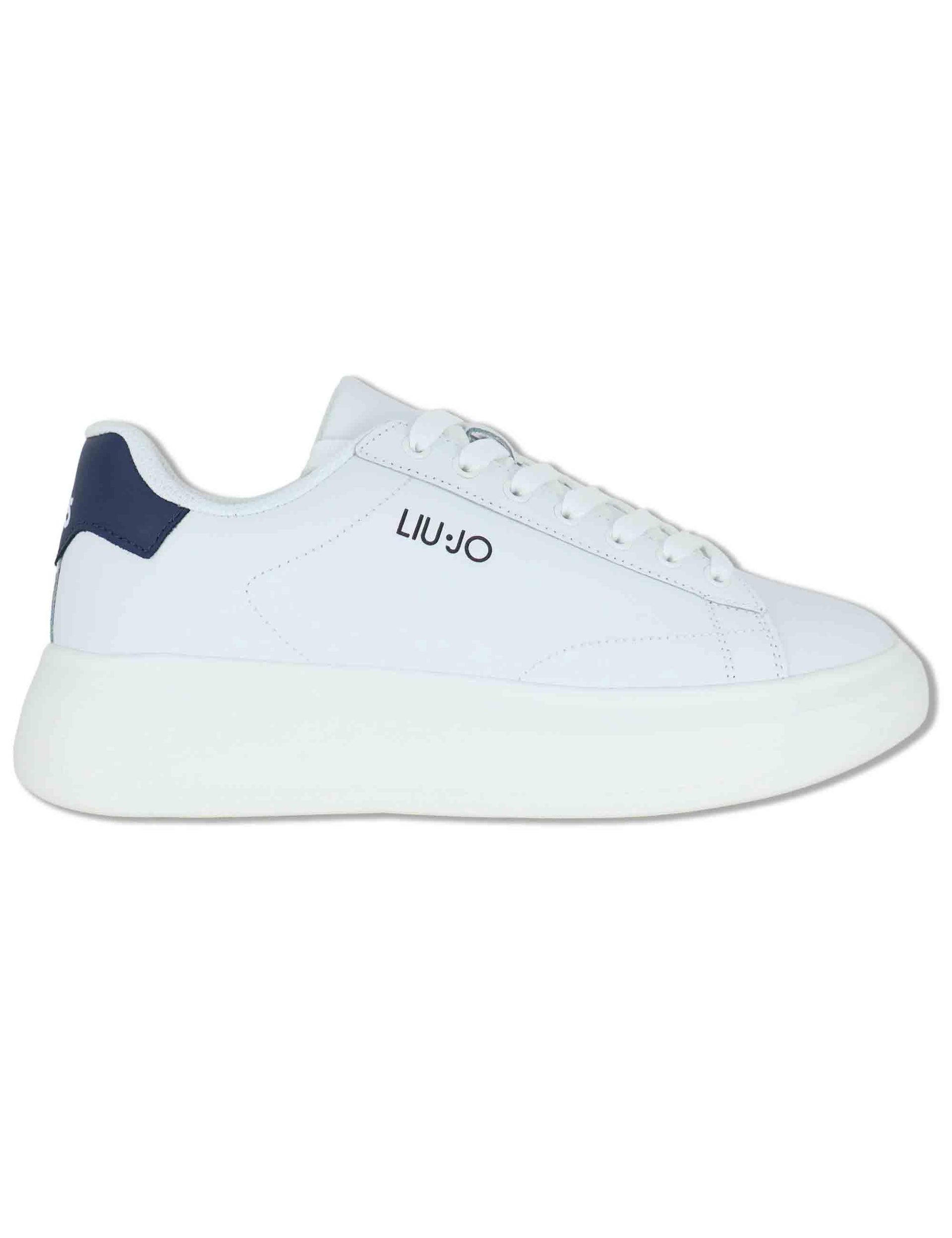 Sneakers uomo in pelle bianca con suola in gomma alta BIG 01 BLUE Liu-Jo 