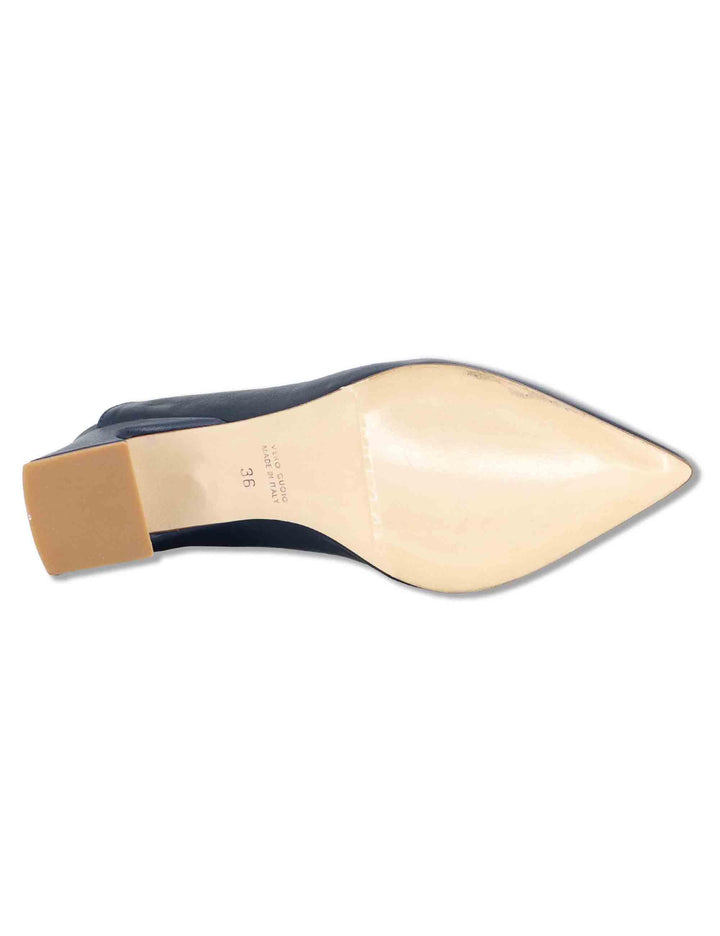Décolletés slingback donna in pelle blu con cinturino elastico e tacco 5 cm SP2047 002 Spatarella 