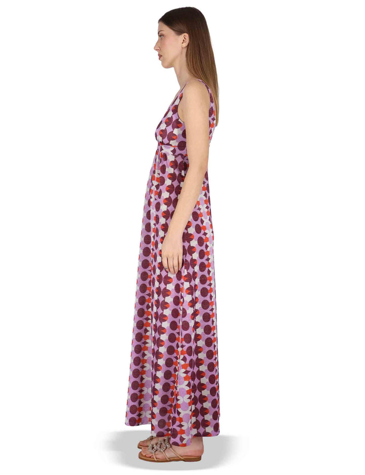 Abiti donna Empire Dress in jersey stampato bordeaux a fantasia JABAB0001-F1505-1261 4235 Justmine 