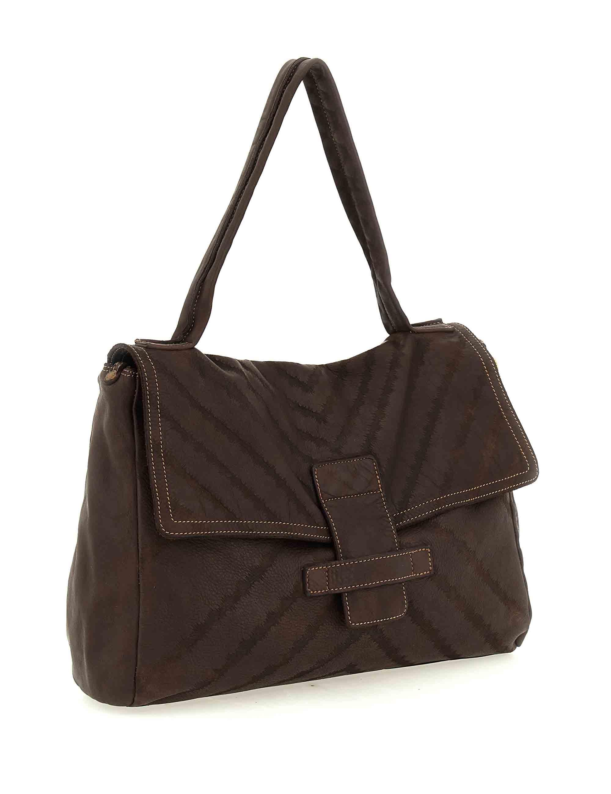 Borse Grandi a Spalla Maria in Pelle Marrone Laserata Donna L012740ND X2913 C1501