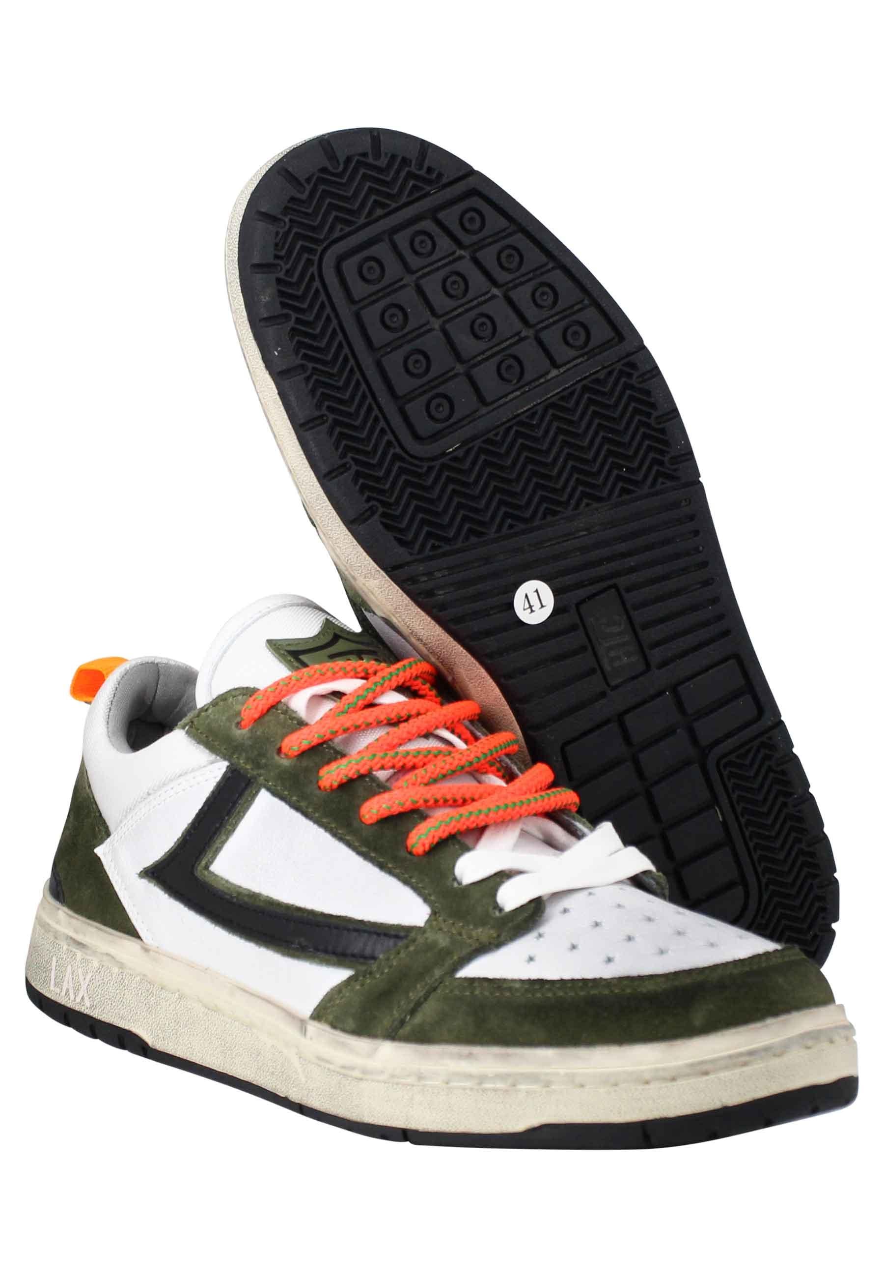 Sneakers uomo Starlight Classic in pelle bianca con riporti in pelle verde 23SHTSC008 911 HTC Los Angeles 