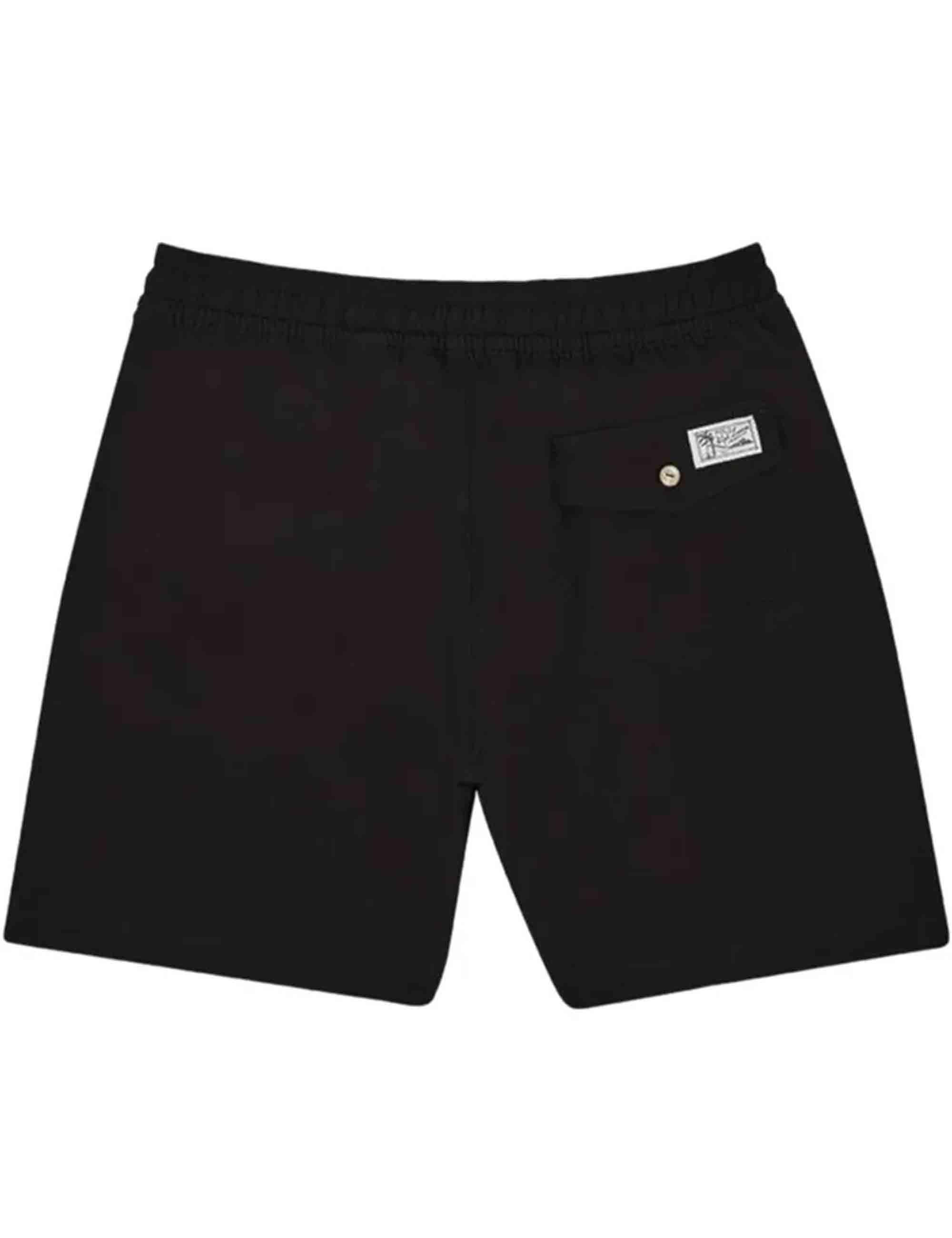 Costumi uomo pantaloncino traveler mid trunk in nylon nero con logo rosso 710907255 002 Polo Ralph Lauren 