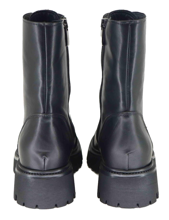 Stivaletti anfibi donna in pelle nera con borchie e suola carrarmato GAIA 9 001 Tattoo 