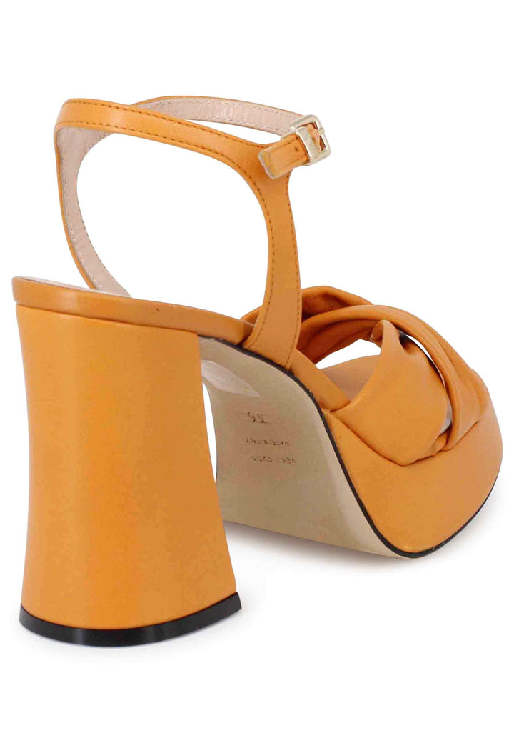 Sandali donna in pelle arancione con tacco alto plateau e cinturino alla caviglia SP1403 025 Spatarella 