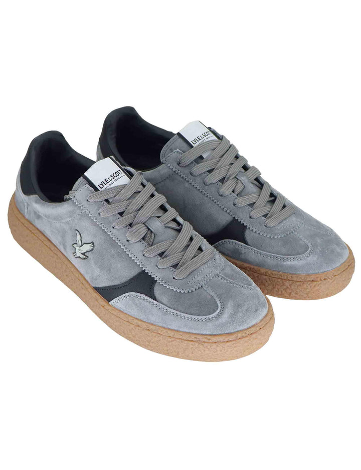 Sneakers uomo in pelle grigia con riporti in contrasto e logo laterale ATLANTIDE012 125 Lyle & Scott 