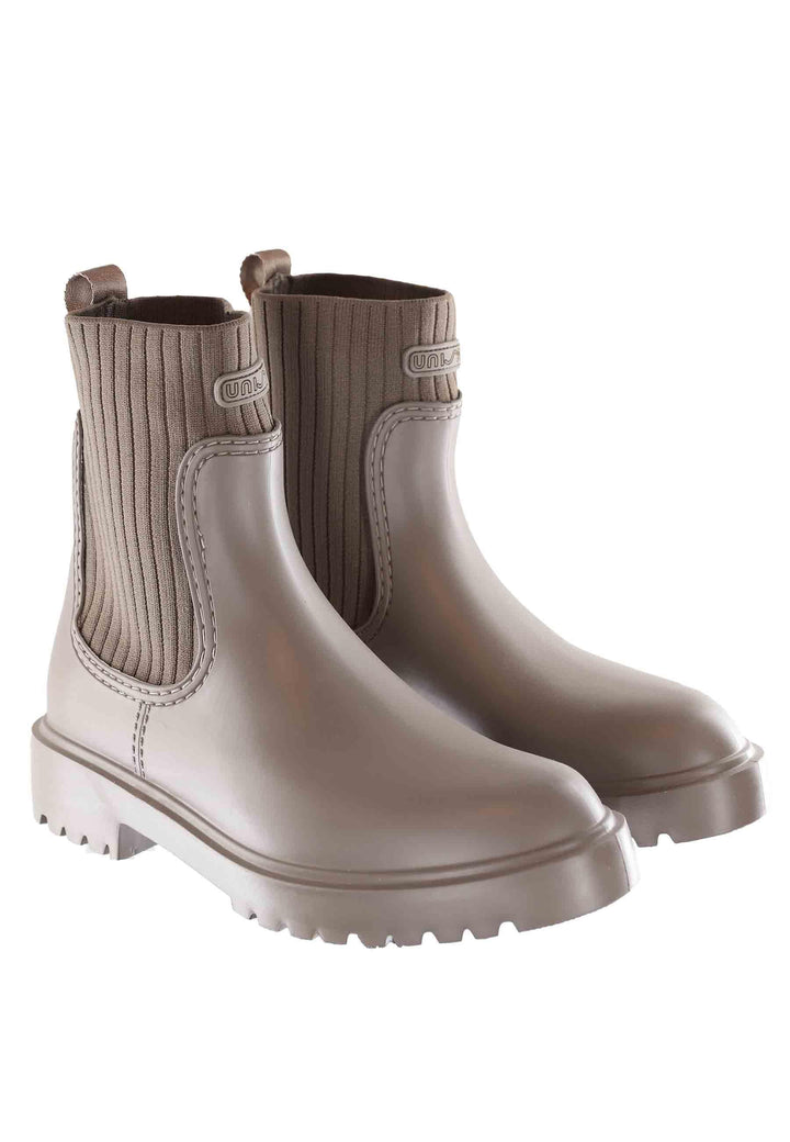 Stivaletti pioggia donna in pvc taupe con elastici laterali FAYNAR RIB TOPO CASCO FARRTOPO Unisa 