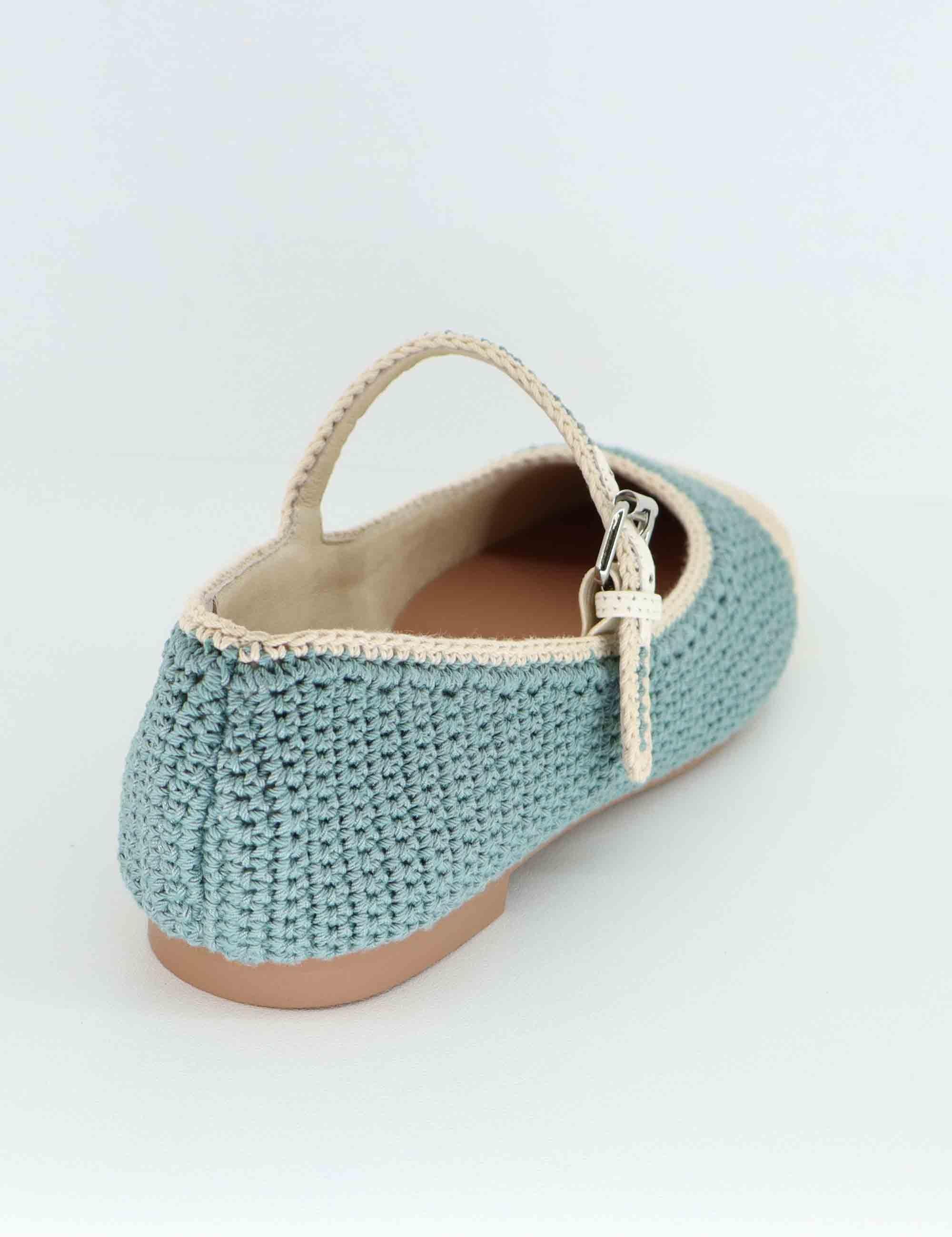 Ballerine donna Ciara in tessuto verde con cinturino 657Z87VK 025 Bibi Lou 