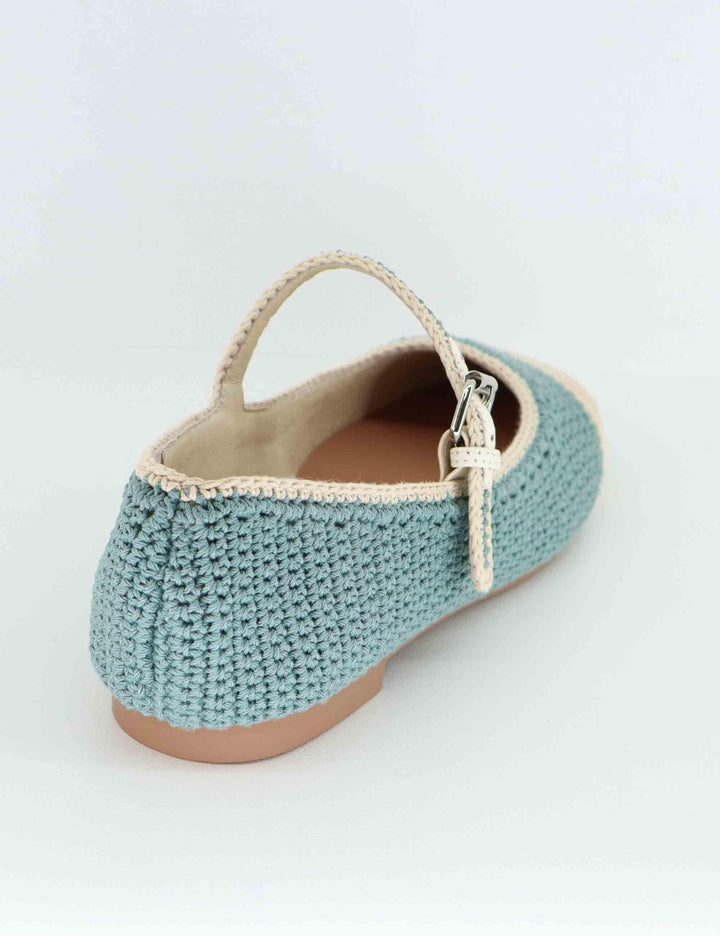 Ballerine donna Ciara in tessuto verde con cinturino 657Z87VK 025 Bibi Lou 