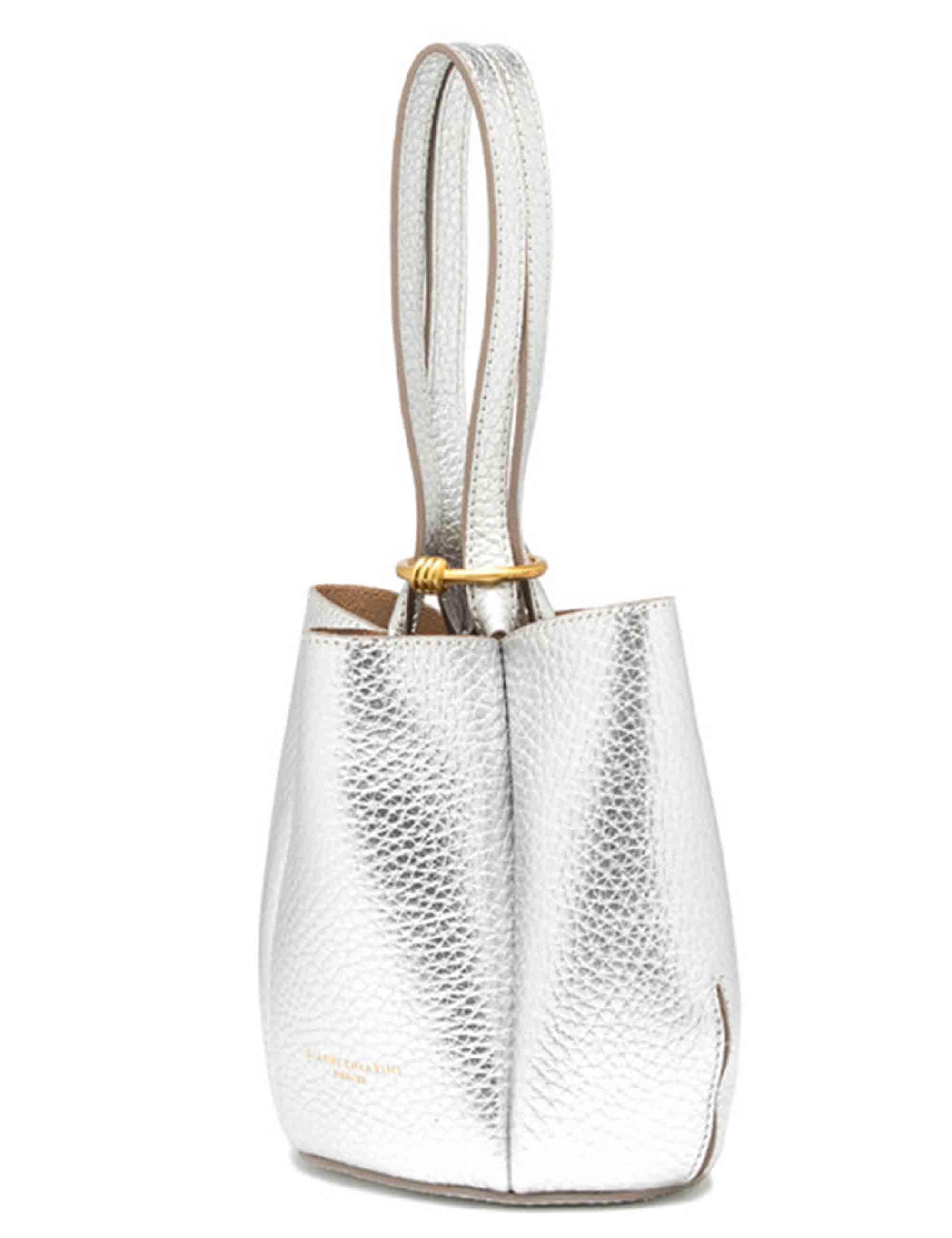 Borse donna Lily Bag in pelle silver con chiusura gioiello e tracolla e manico BS12000 RNGDBL T.U. 14369 Gianni Chiarini 