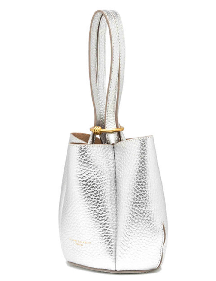 Borse donna Lily Bag in pelle silver con chiusura gioiello e tracolla e manico BS12000 RNGDBL T.U. 14369 Gianni Chiarini 