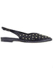 Slingback femme en cuir noir avec talons à clous, modèle CH2524 001.