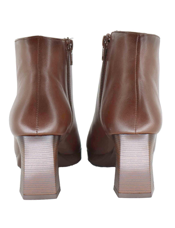 Stivaletti donna in pelle marrone con tacco alto HI254270 C011 Hispanitas 