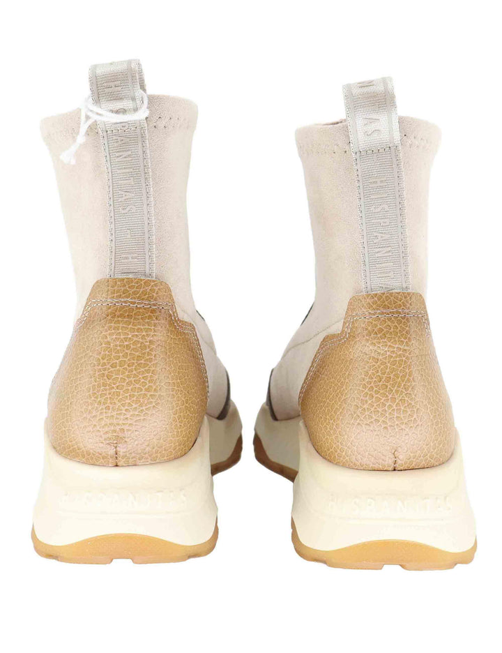 Sneakers donna in pelle e tessuto grigio con suola alta in gomma CHI254321 C003 Hispanitas 