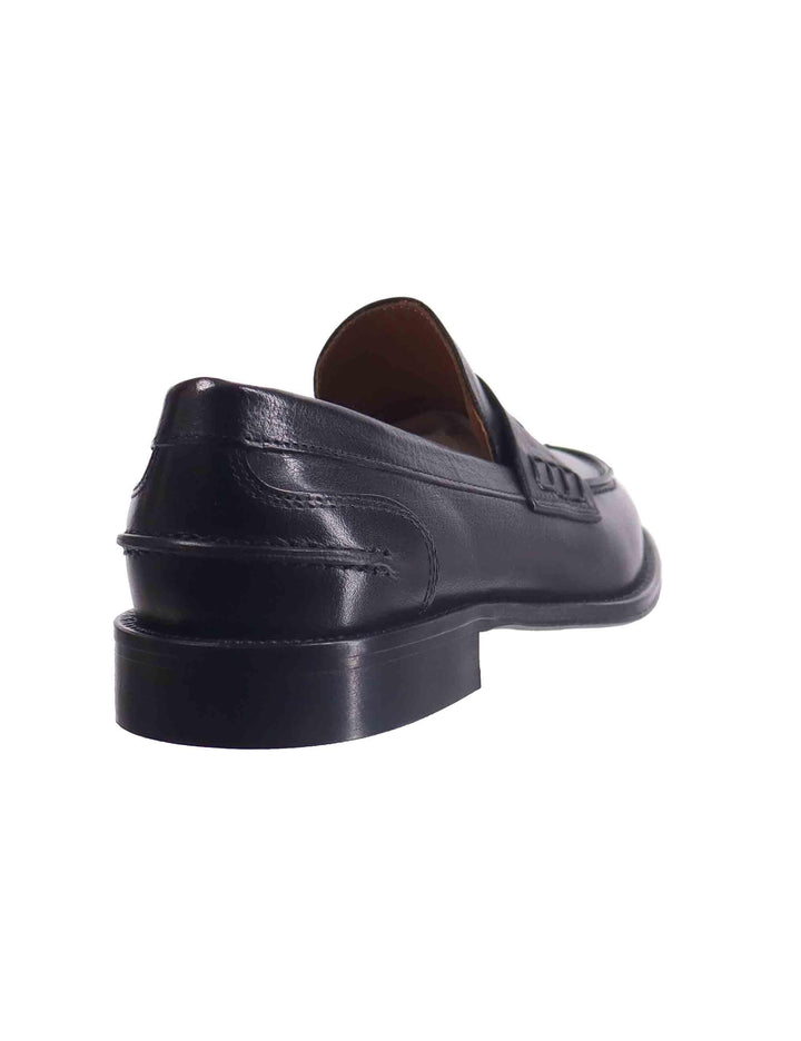 Mocassini uomo in pelle nera con suola in cuoio ORLEANS 2 001 Rogal's 