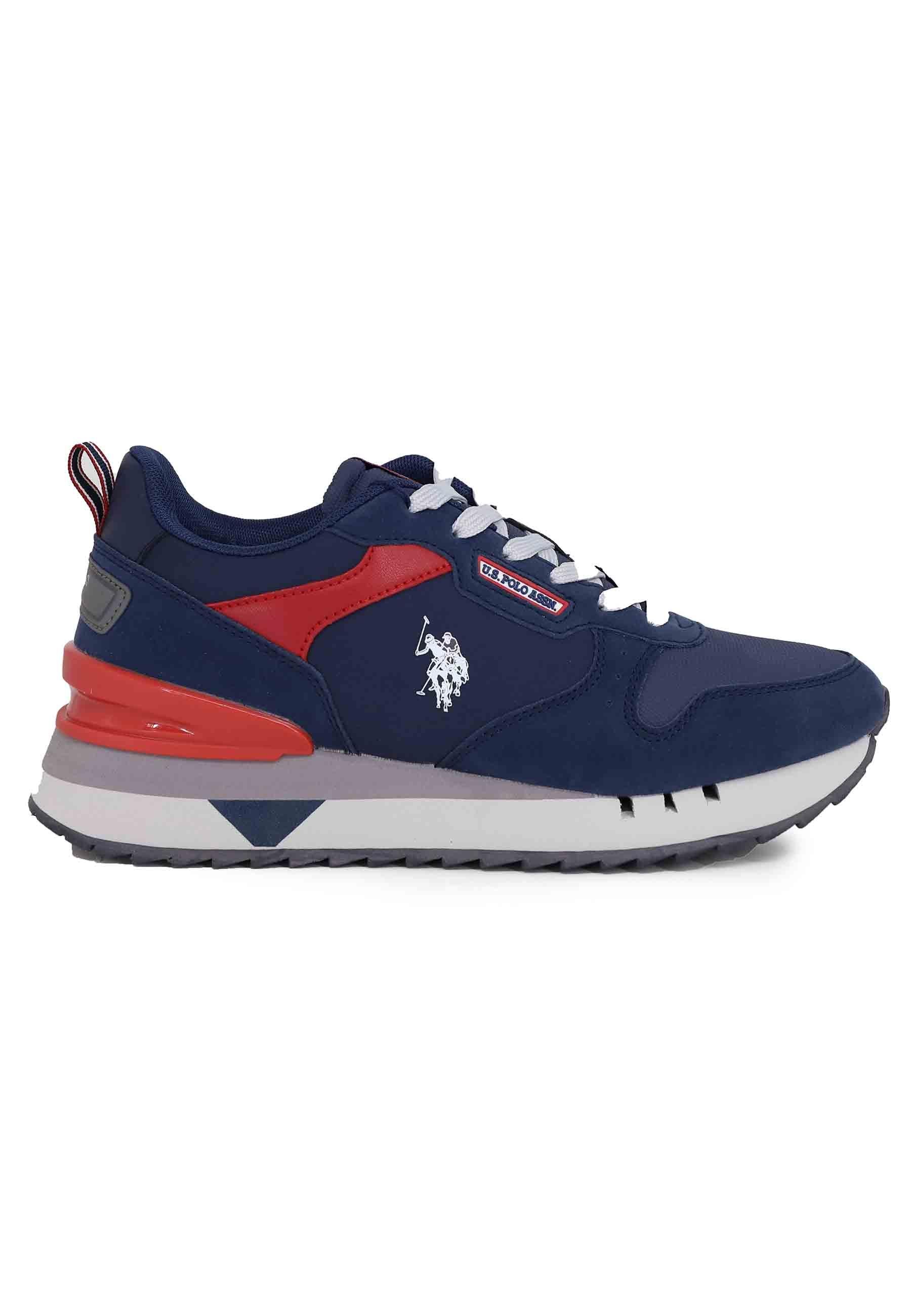 Sneakers uomo in tessuto blu con suola alta BUZZY001A DBL-RED03 U.S. Polo Assn. 