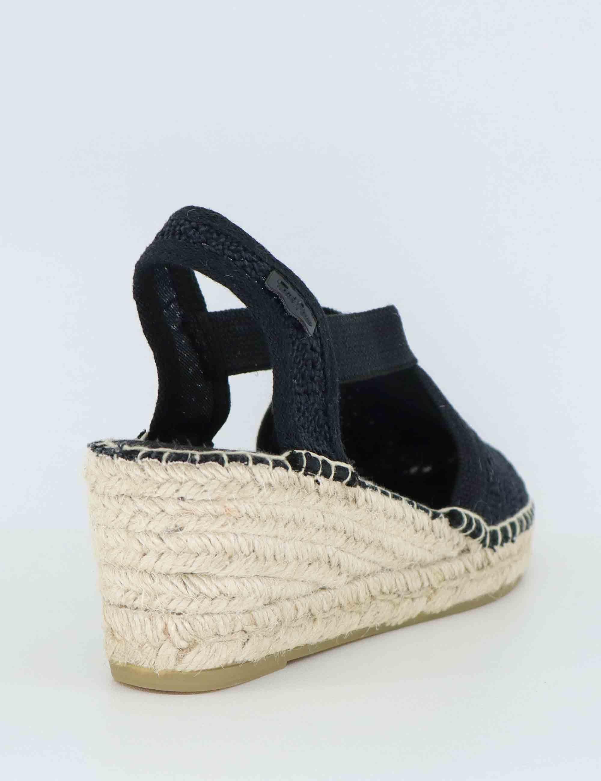 Sandali espadrillas donna in tessuto nero con elastici Terra Negre Toni Pons 