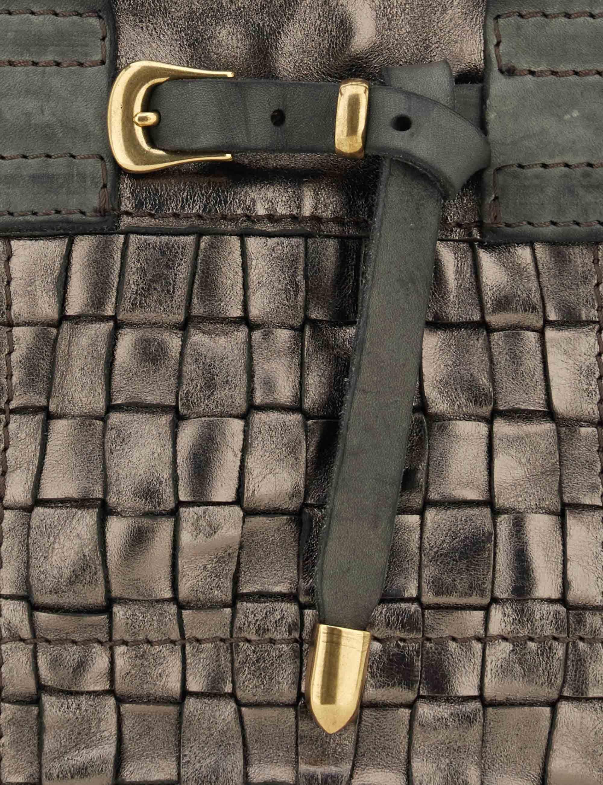 Borse donna Shopping Penelope in pelle canna di fucile intrecciata con doppi manici C042630ND X2770 F0603 Campomaggi 