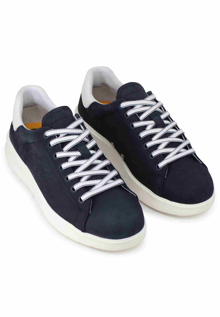 Sneakers uomo Hover in nabuk blu con suola alta in gomma 12807 002 Ambitious 