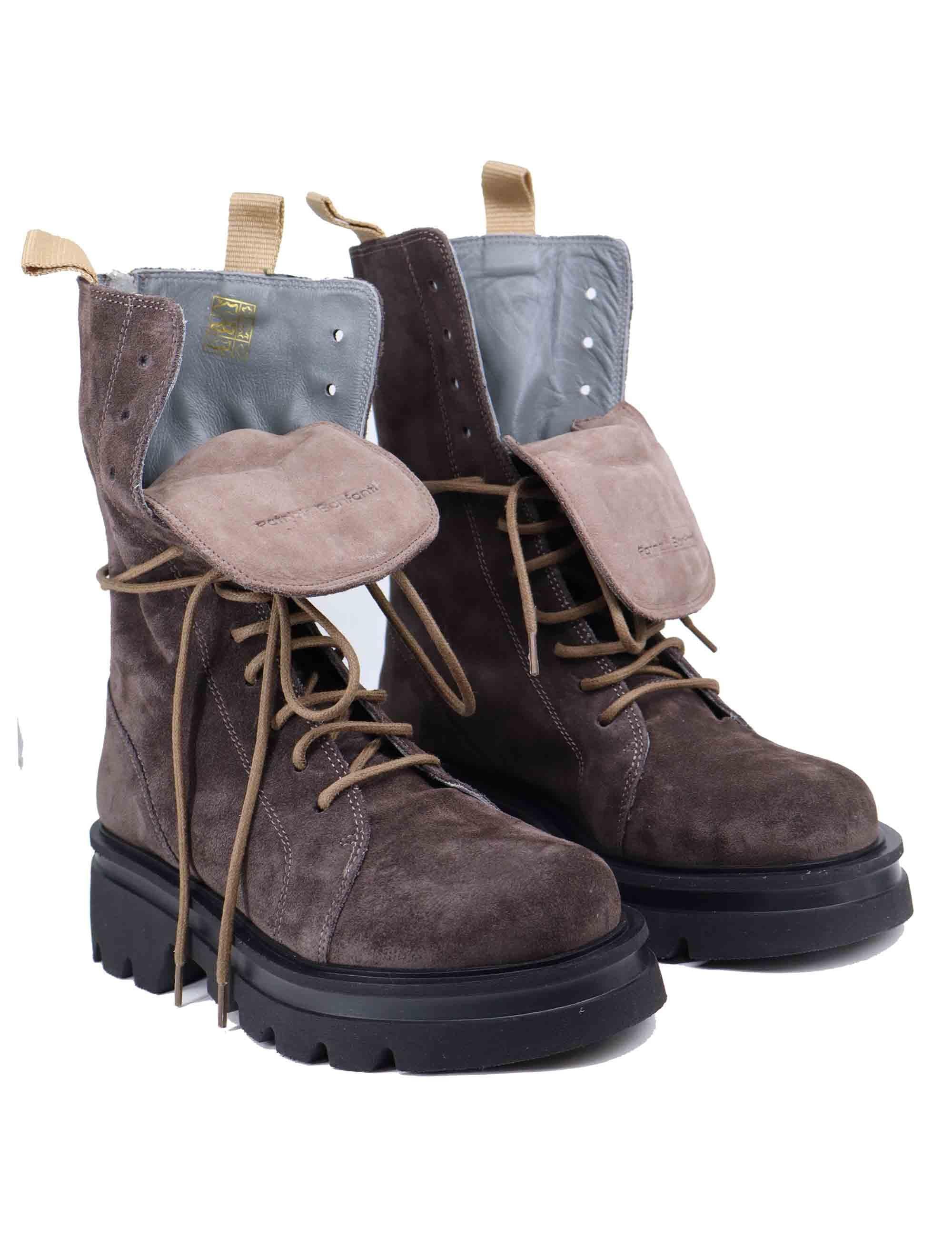 Anfibi donna in camoscio grigio con zip posteriore SCORPIO 023 Patrizia Bonfanti 