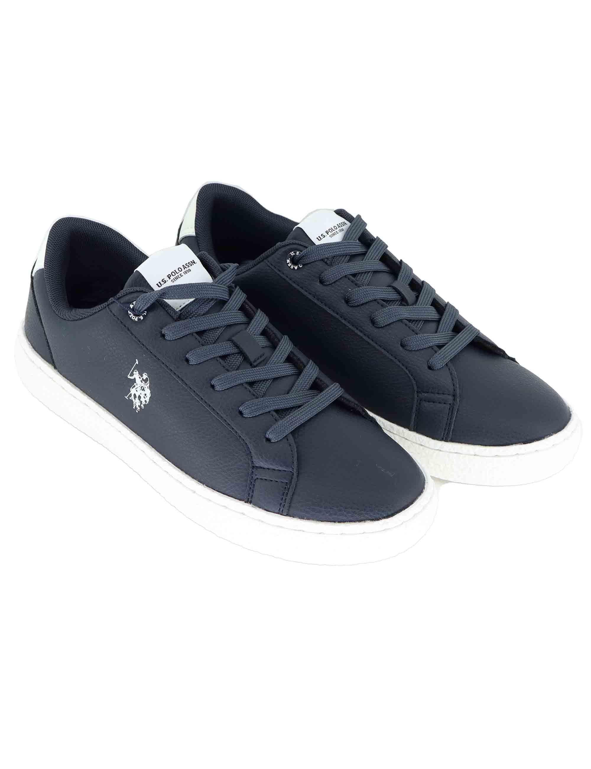 Sneakers uomo in tessuto blu con logo laterale e suola in contrasto JODIE002 DBL001 U.S. Polo Assn. 