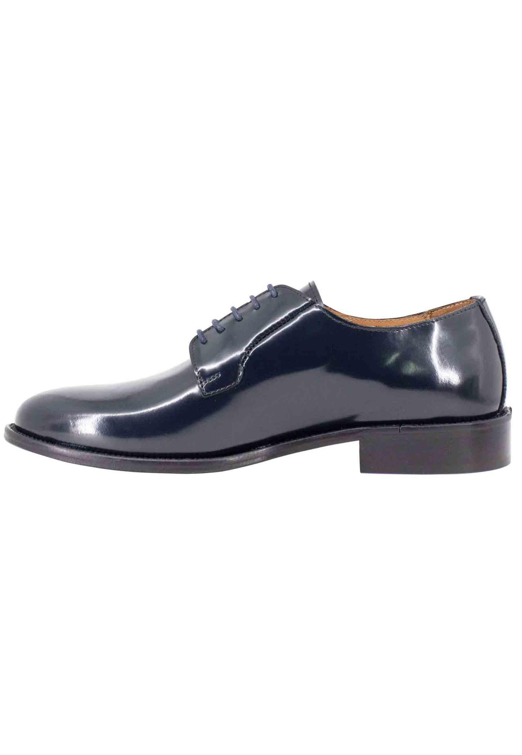 Stringate uomo in pelle blu con suola in cuoio OXFORD 6 002 Rogal's 