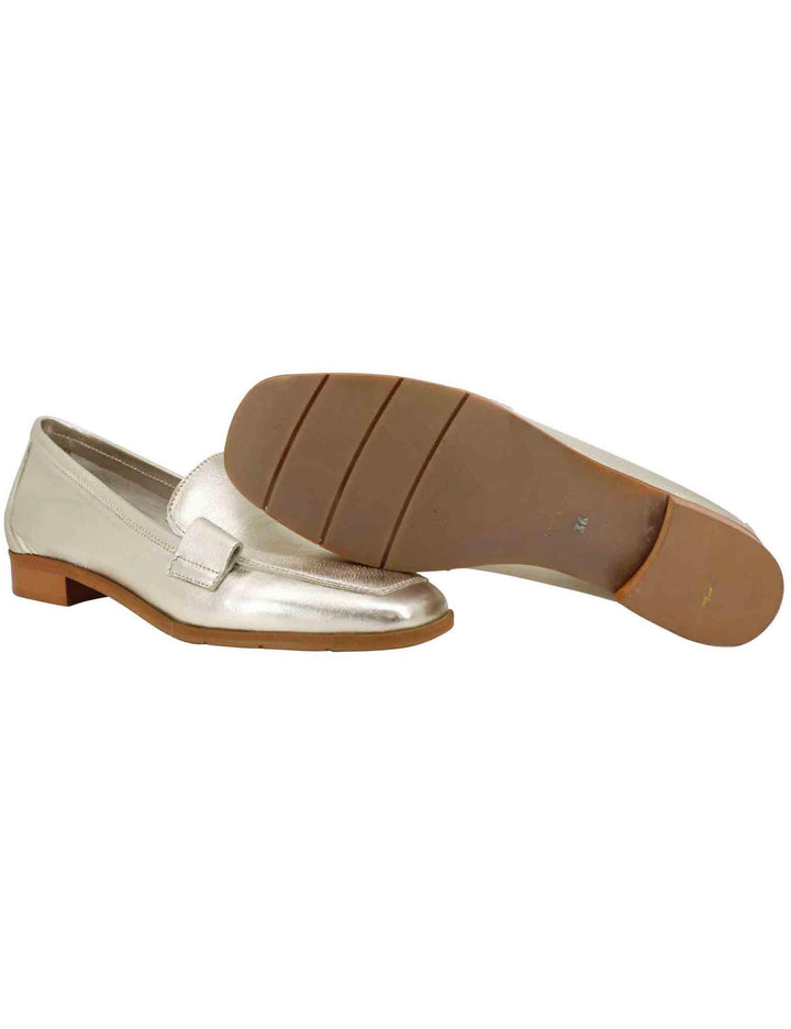 Mocassini donna in pelle laminata platino con suola in gomma SPE20 600 Spatarella 