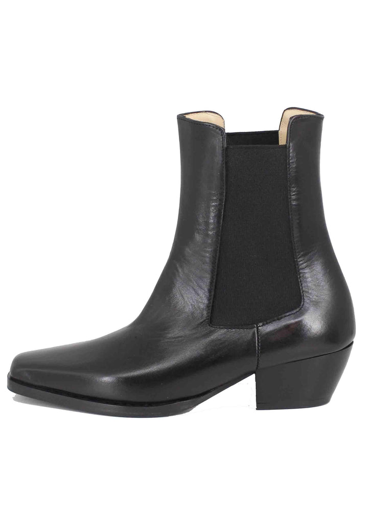 Stivaletti chelsea boot donna in pelle nera punta quadra BT1695/C 2 L'Arianna 