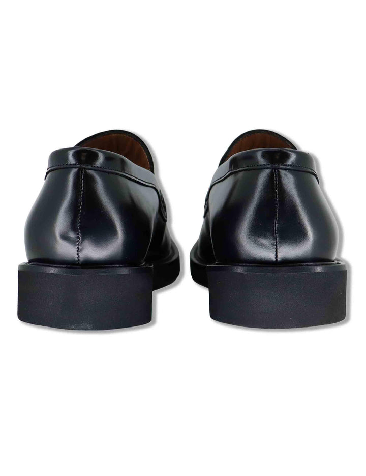 Mocassini uomo in pelle lucida nera fondo gomma senza bendina SP06 001 Spatarella 