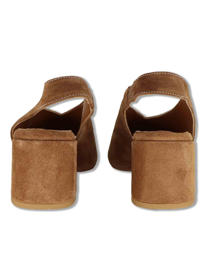 Sandali donna in camoscio cuoio con tacco medio in camoscio SP8220 014 Spatarella 