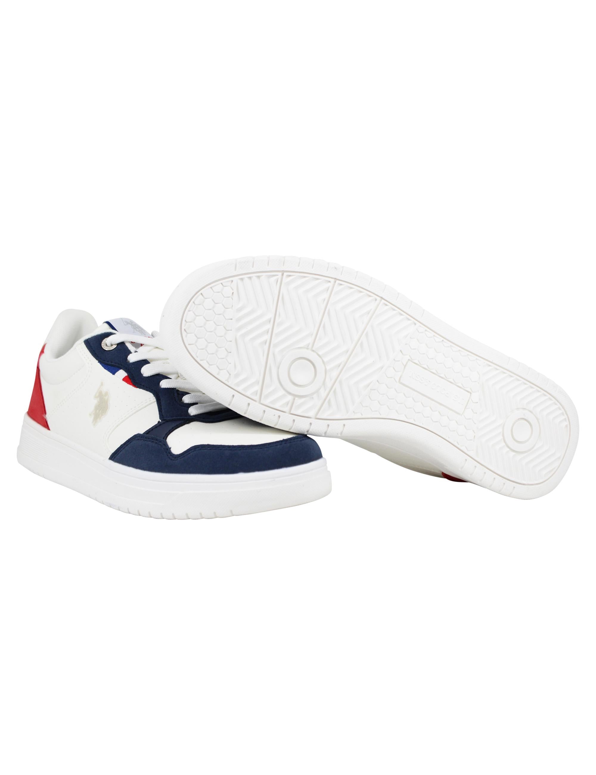Sneakers uomo in eco pelle vintage bianco e blu KOSMO001C WHI-DBL11 U.S. Polo Assn. 
