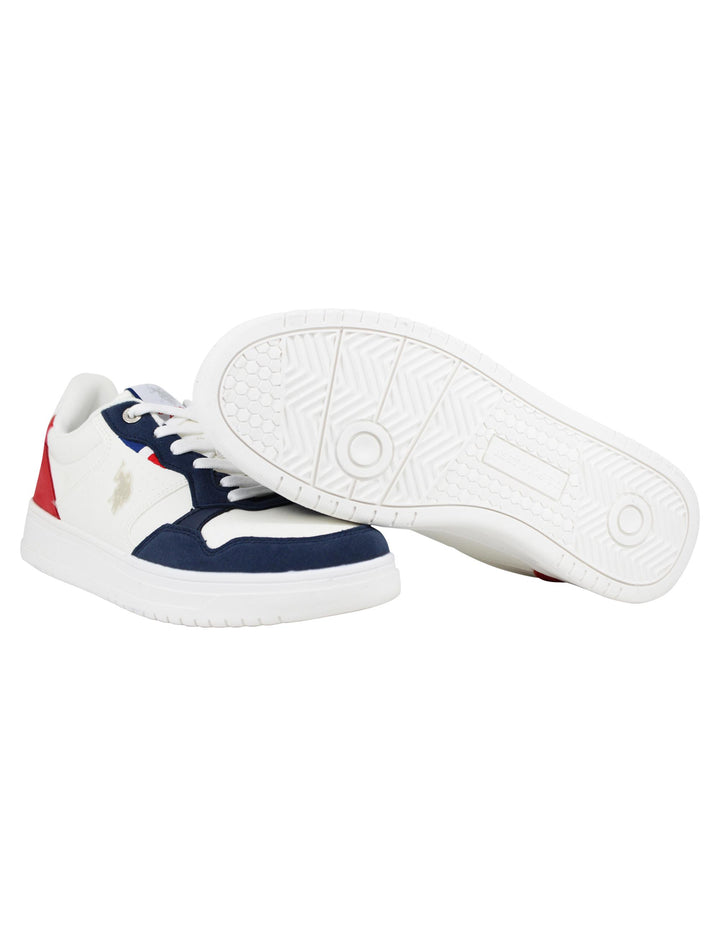 Sneakers uomo in eco pelle vintage bianco e blu KOSMO001C WHI-DBL11 U.S. Polo Assn. 
