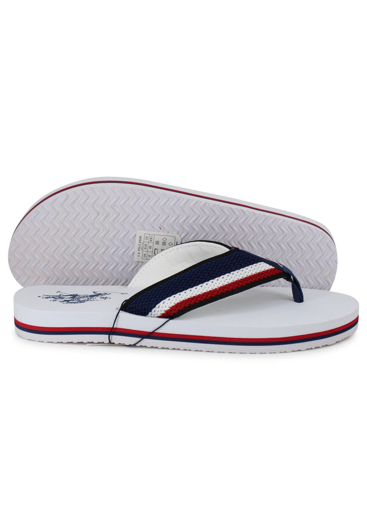 Infradito uomo in tessuto bianco con suola in gomma leggera HANK001A WHI U.S. Polo Assn. 