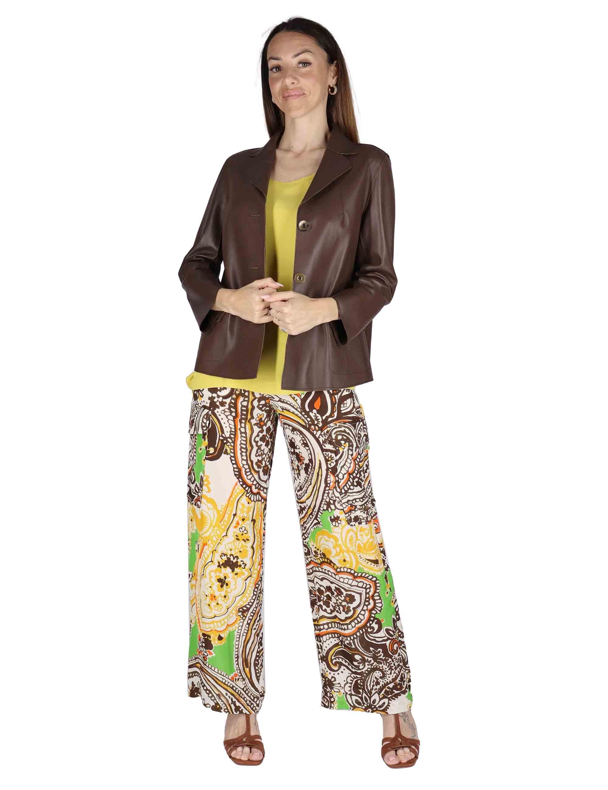 Giacche donna in pelle marrone monopetto SP1527 014 Spatarella 