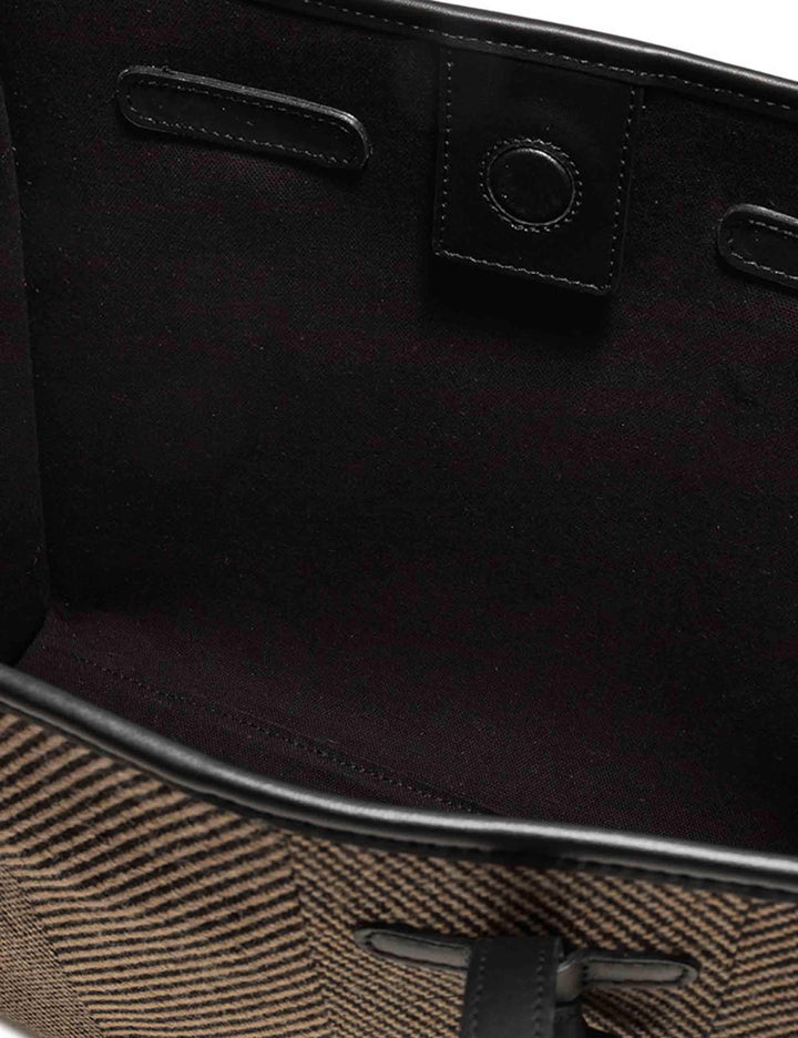 Borse donna Marcella in tessuto lana spigato nero con doppi manici BS6850 SPIGA NERO Marcella Club 