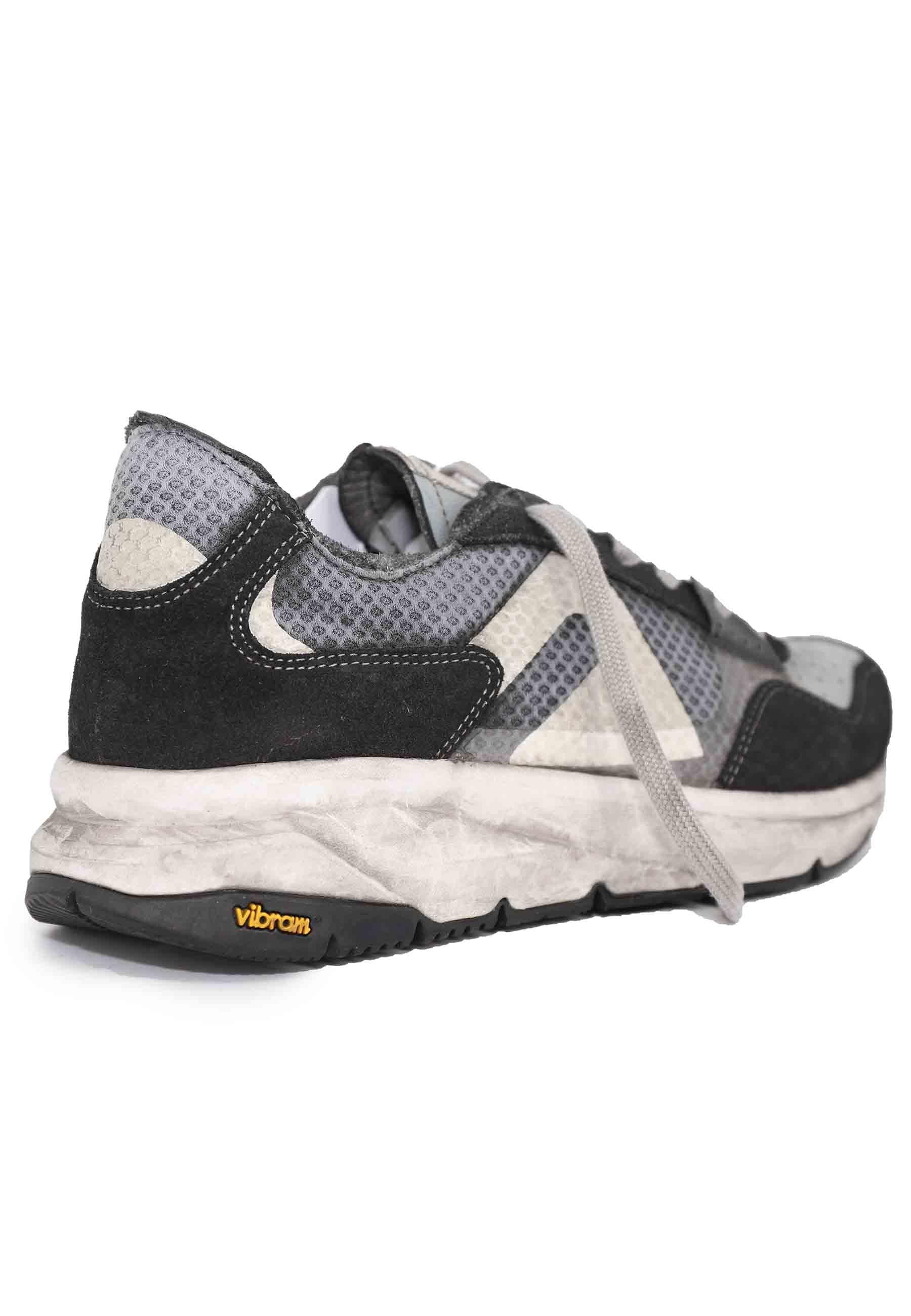 Sneakers uomo in tessuto tecnico e pelle grigia con suola vibram 11012 307 Atala 