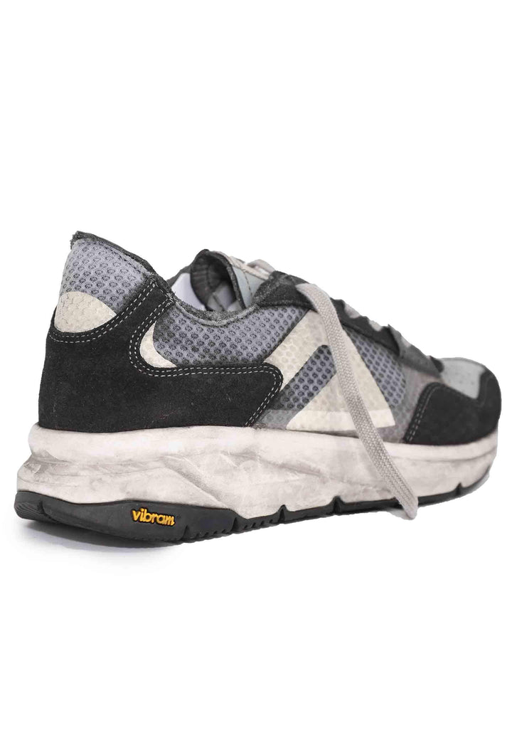 Sneakers uomo in tessuto tecnico e pelle grigia con suola vibram 11012 307 Atala 