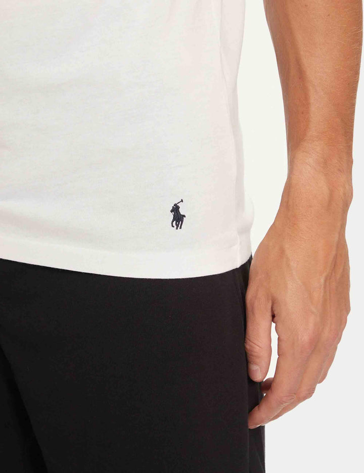 T-shirt uomo Classic Crew in cotone bianco con logo ricamato Set di 3 714830304003 WHITE Polo Ralph Lauren 