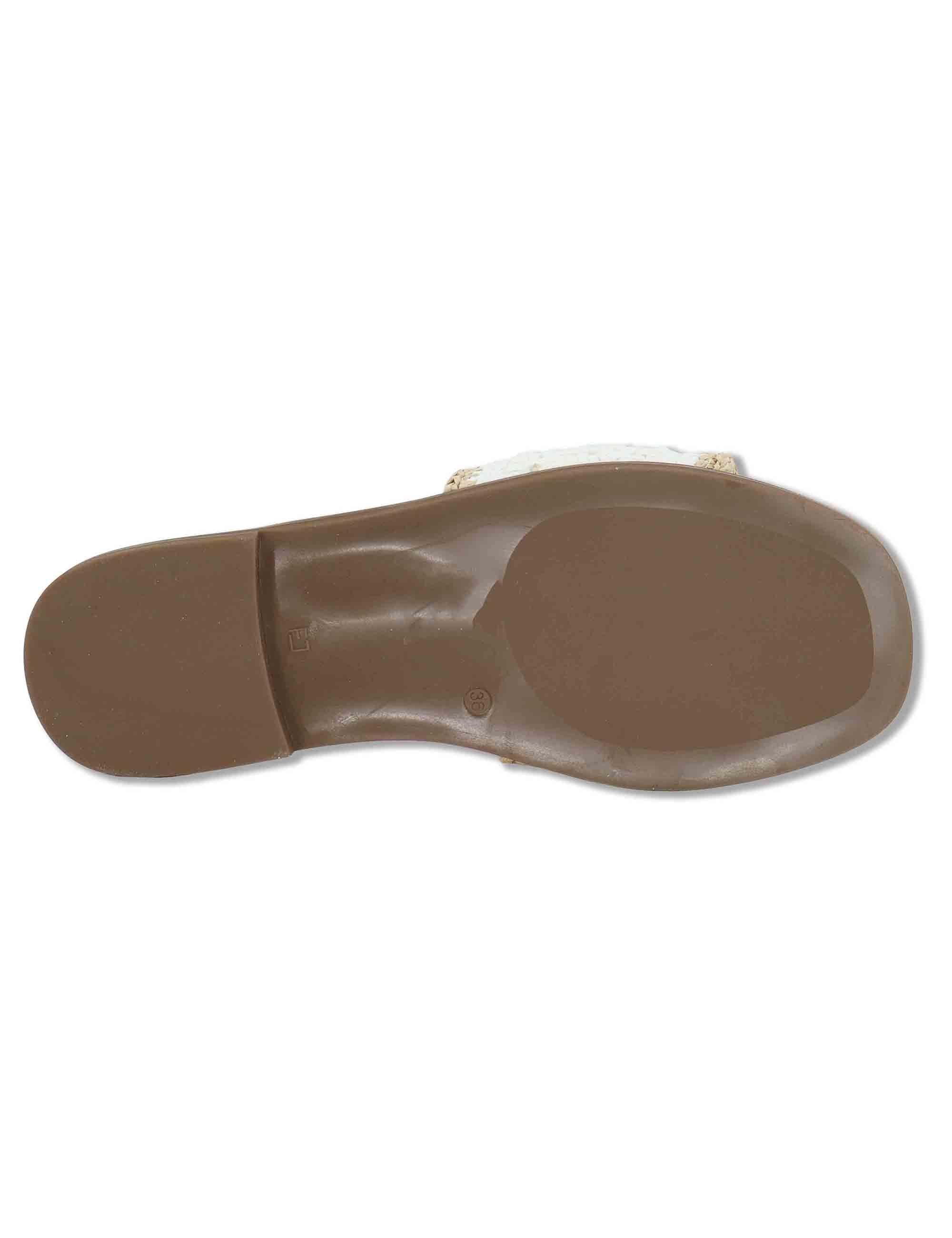 Sandali bassi donna in rafia naturale bianca con suola in gomma SP261579 100 Spatarella 