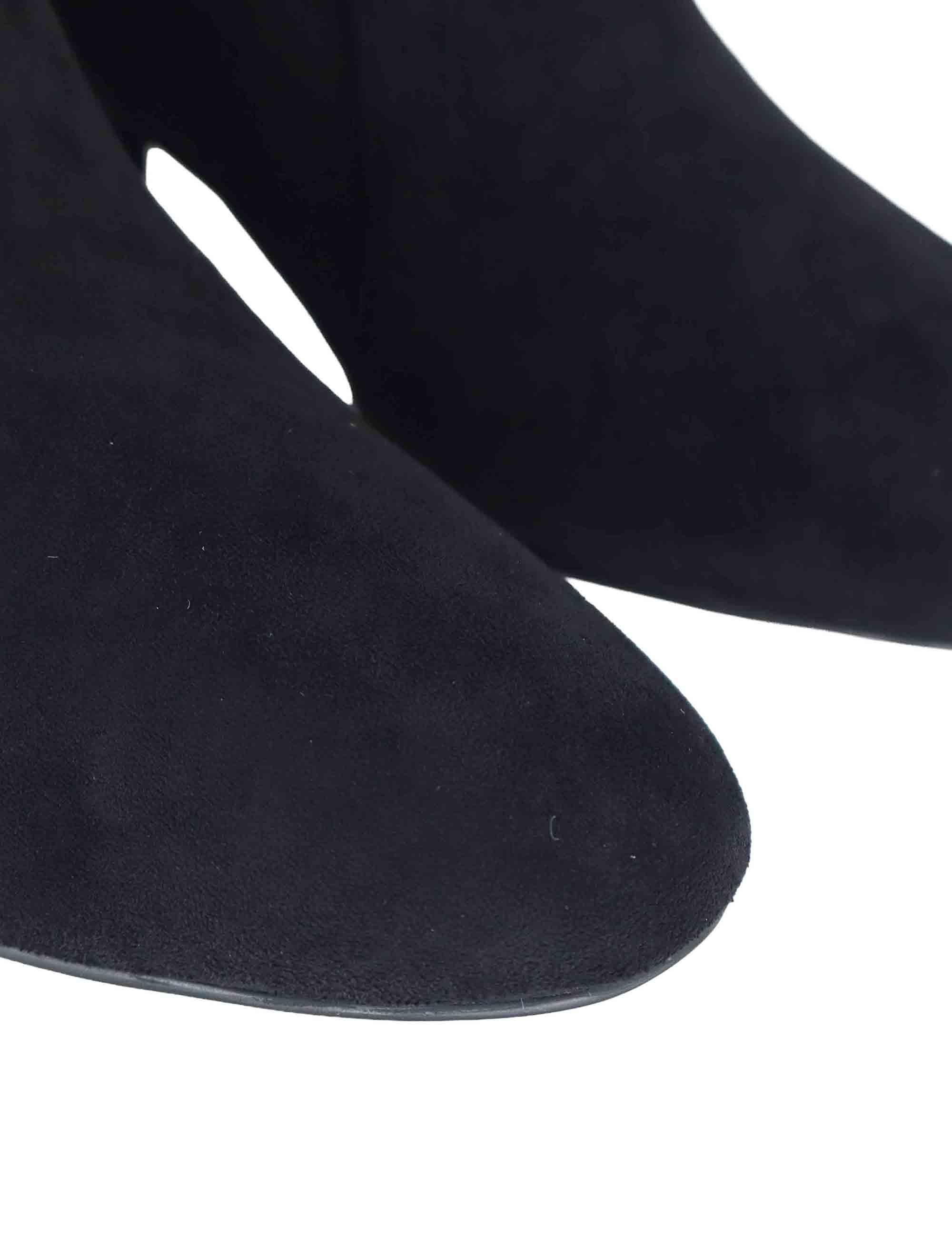 Stivaletti donna in tessuto elasticizzato nero con tacco medio 506T82VK 03 Bibi Lou 