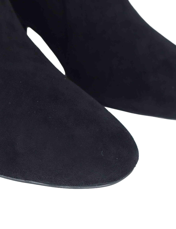 Stivaletti donna in tessuto elasticizzato nero con tacco medio 506T82VK 03 Bibi Lou 