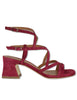 Sandali in camoscio rosso con cinturini Donna 119 016