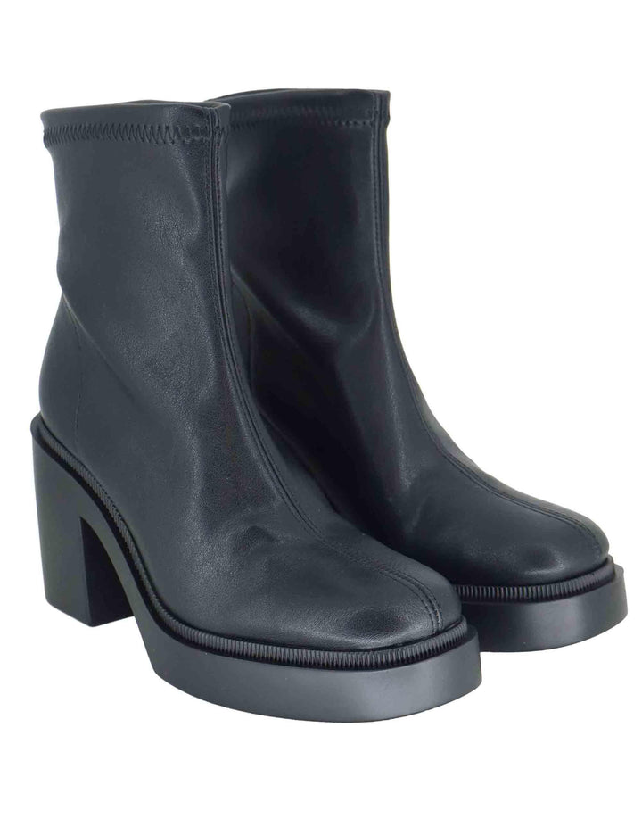 Stivaletti donna in tessuto elasticizzato nero e zeppa alta 78515-64 05 Miss Elastic 