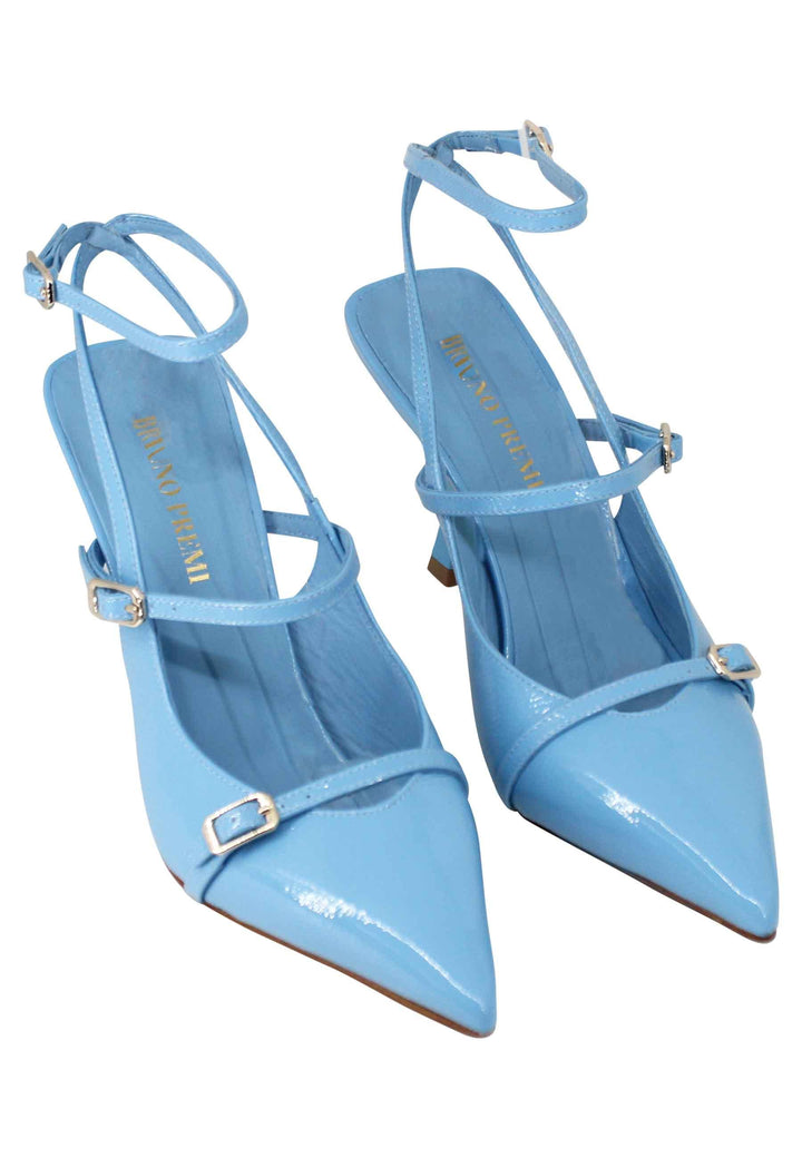 Decollete donna  Tai Laliet in vernice celeste con doppi cinturini e tacco alto BF2903X 306 Bruno Premi 