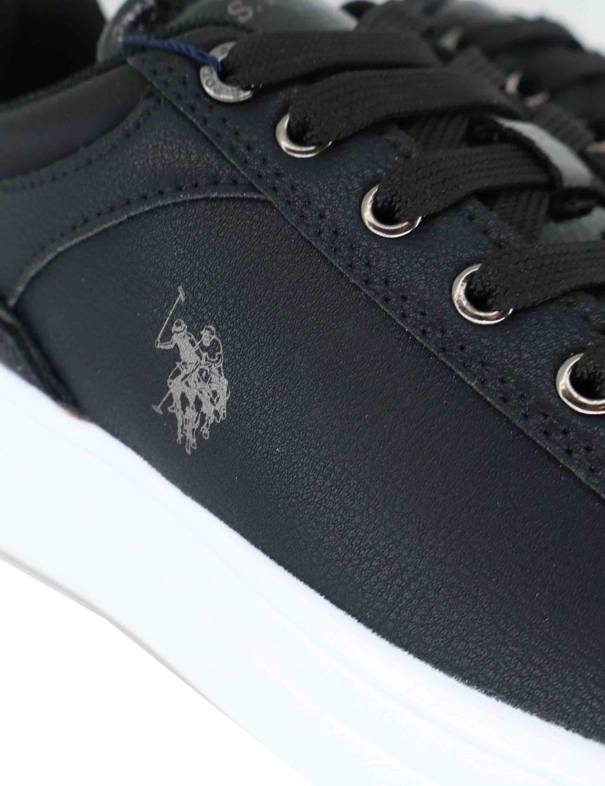 Sneakers donna in eco pelle nera con suola alta in gomma CODY015 BLK U.S. Polo Assn. 