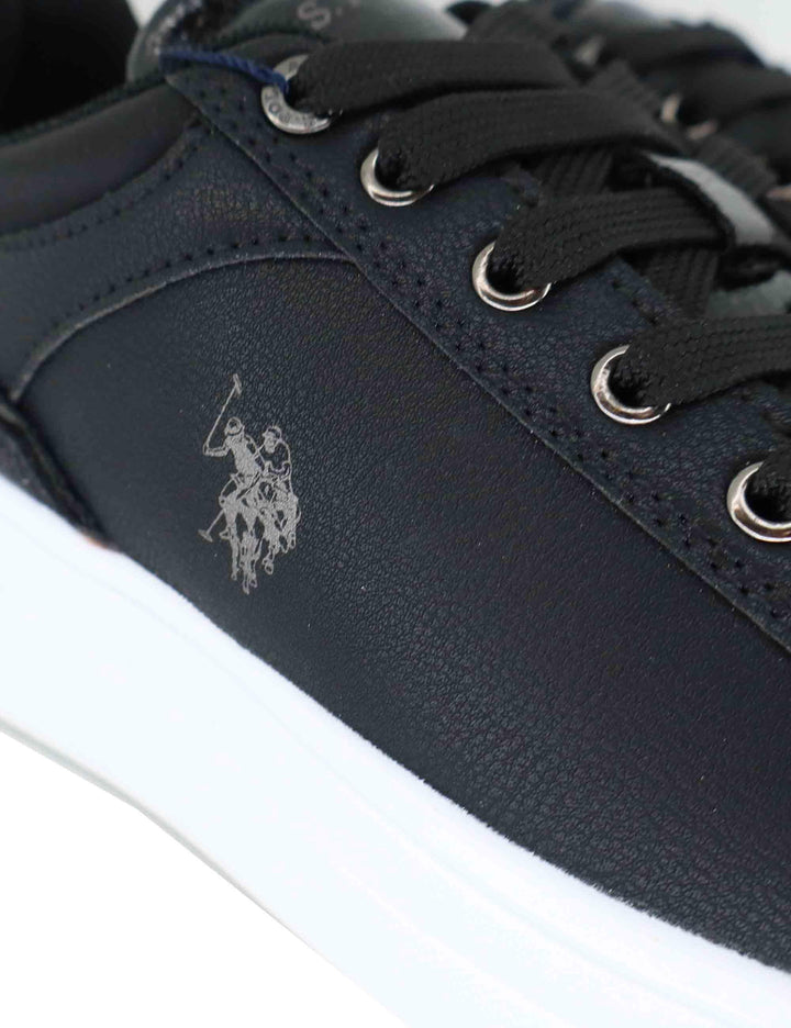 Sneakers donna in eco pelle nera con suola alta in gomma CODY015 BLK U.S. Polo Assn. 