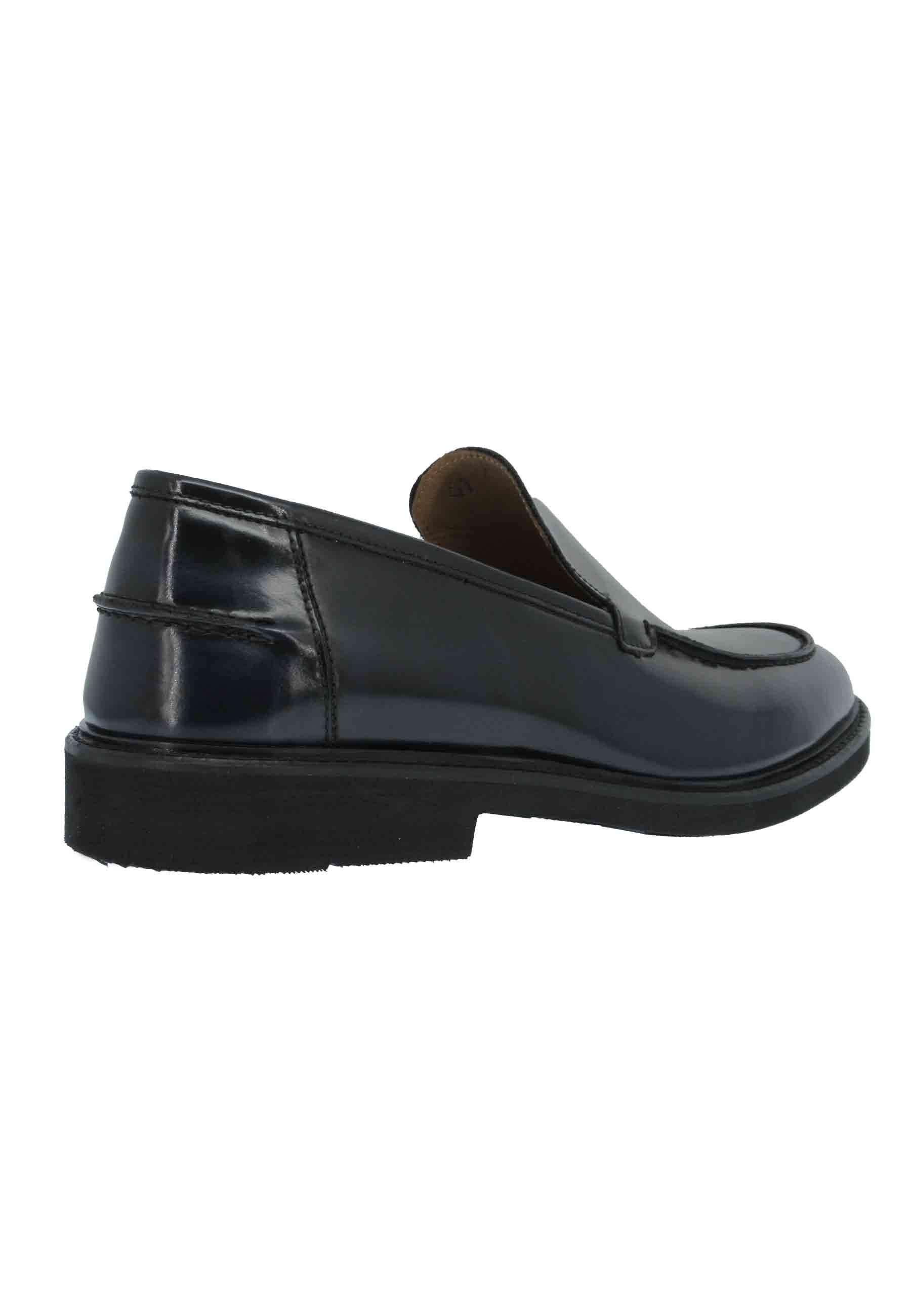 Mocassini uomo in pelle blu lucida con suola in gomma ultra light AWARD 5 L002 Rogal's 