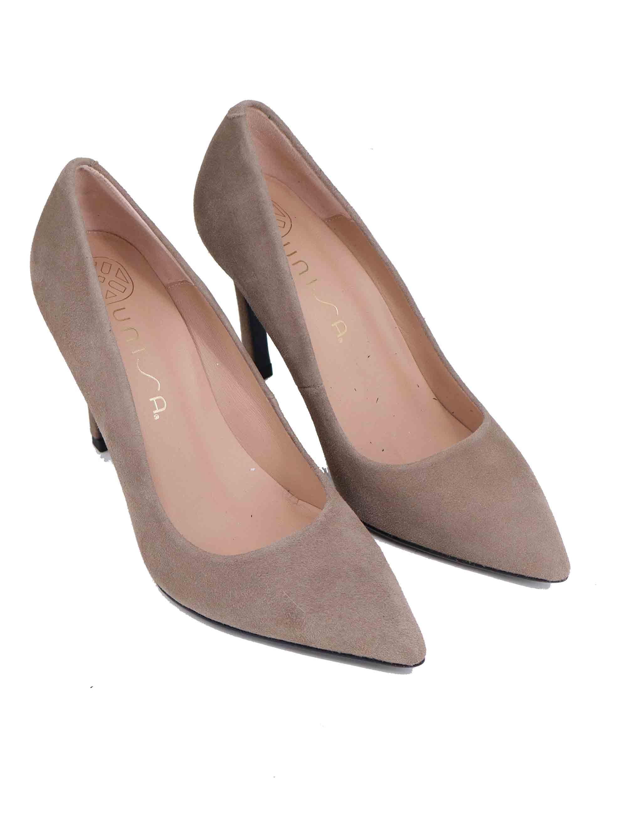 Decollete donna in camoscio taupe tacco alto TOLLER KS TAUPE_19 Unisa 