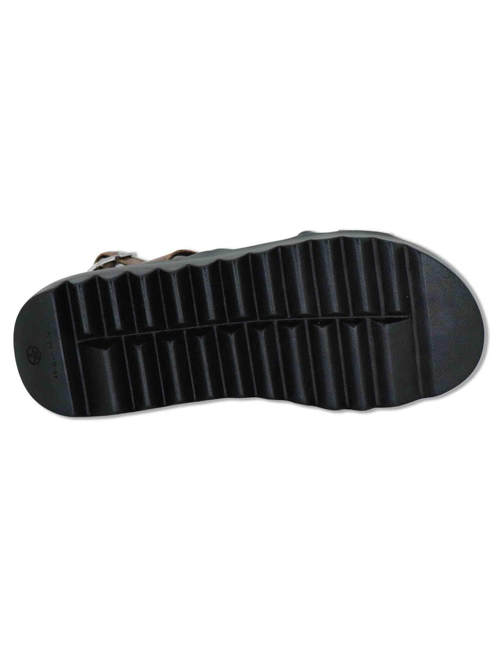 Sandali donna slingback in pelle cuoio con zeppa in gomma 5cm SB18 3 Le Bohemien 